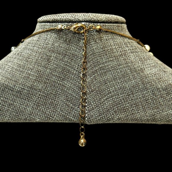 Vintage Floating Faux Pearl Gray and White Necklace 3-n-1 Strand 12 Inch - Picture 4 of 6